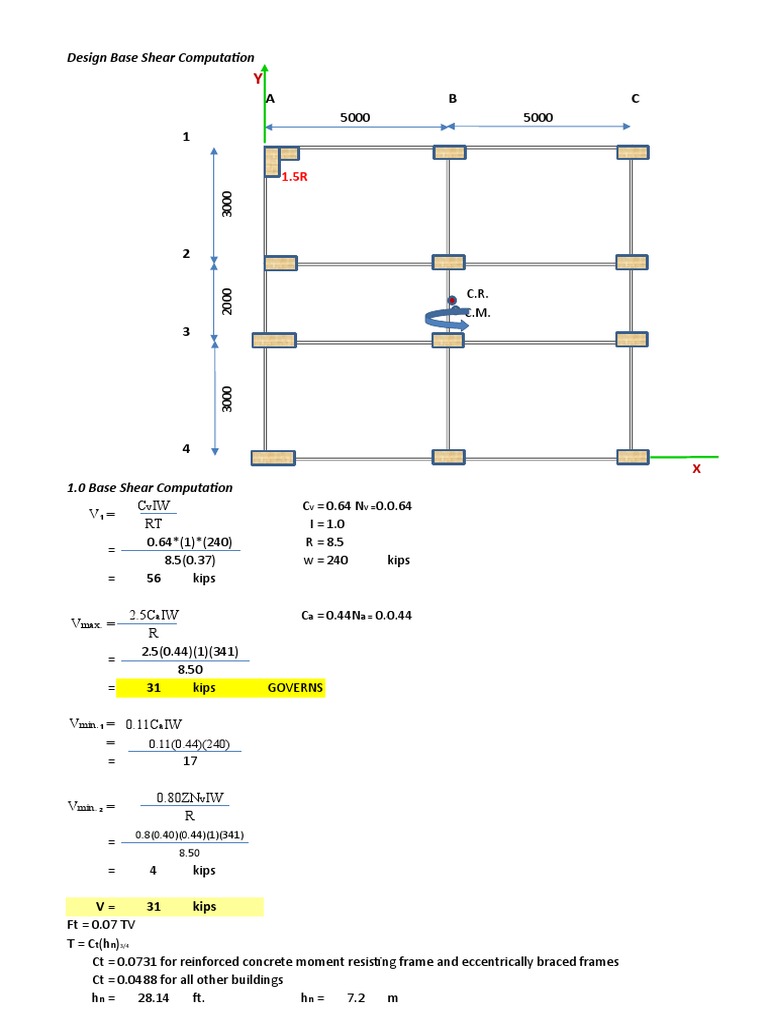 Base Shear Design Calculation Guide | PDF | Structural Engineering ...