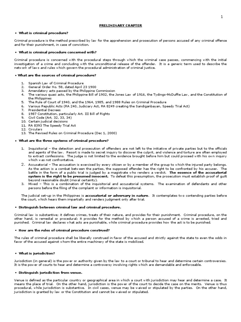 Crim Pro Reviewer | PDF | Jurisdiction | Prosecutor