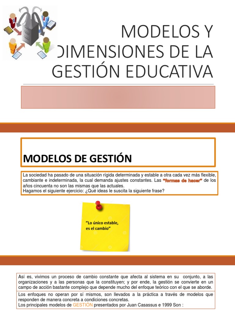 Modelos de Gestión Educativa | PDF | Planificación | Evaluación