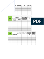 Planilla Tipo para Cargar Datos en SWMM