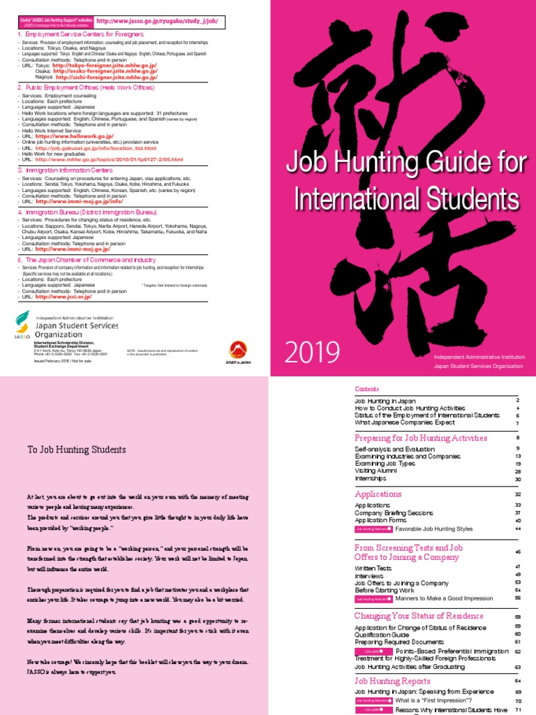Job Hunting Guide for International Students | PDF | International ...