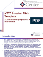 MTTC Investor Pitch Template: A Guide To Developing Your 10 Minute Investor Pitch