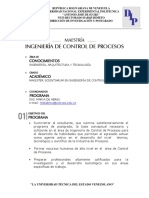 Maestría en Ingeniería de Control de Procesos