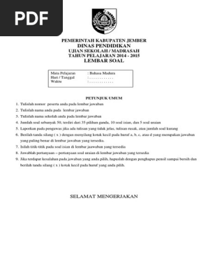 Us Bahasa Madura Dan Kunci Jawaban