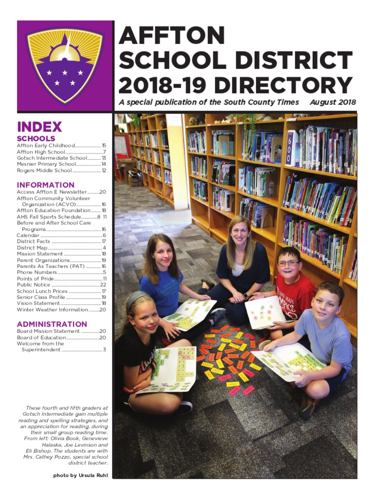 Affton School District Directory 201819 PDF Advanced Placement Middle Schools
