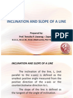 inclination of a slope of a line