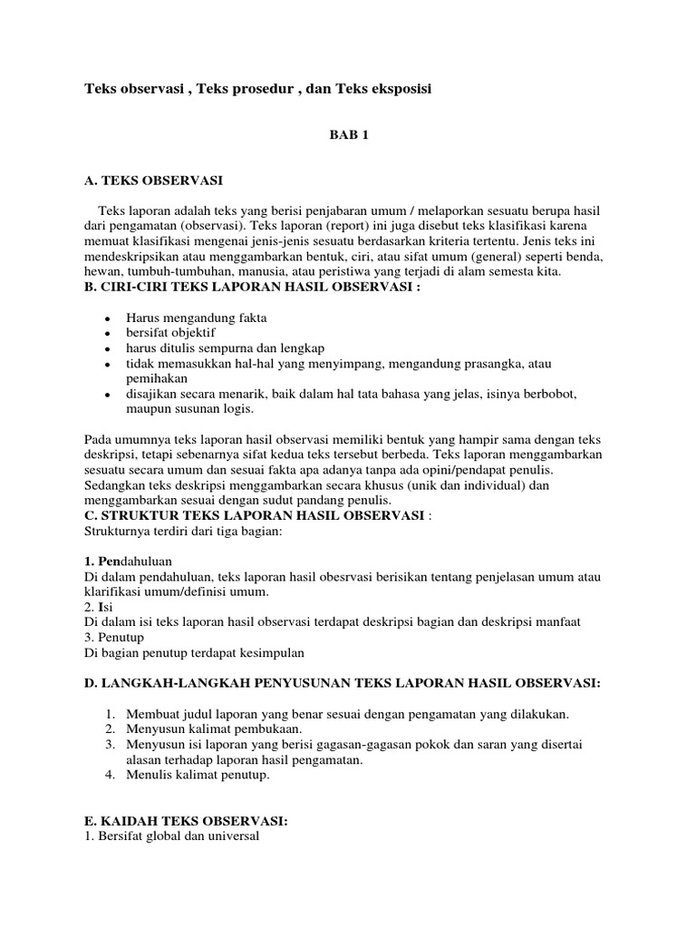 Langkah Langkah Menulis Laporan Hasil Pengamatan Seputar