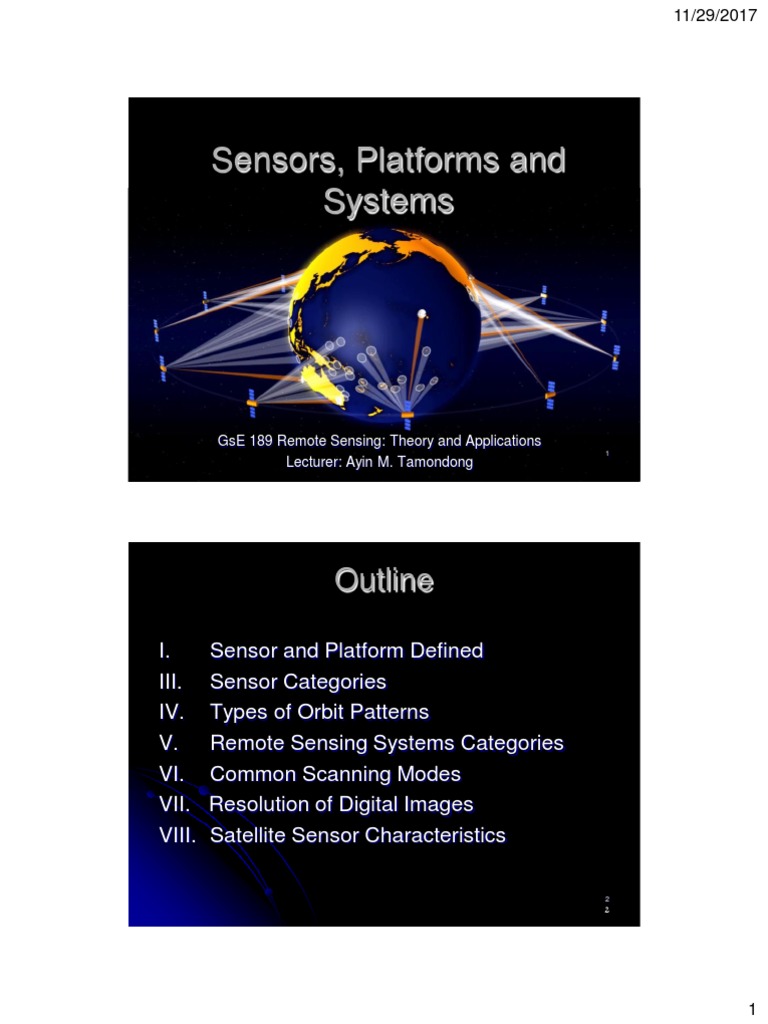 Remote Sensing Platform Overview | PDF | Satellite Imagery | Image ...