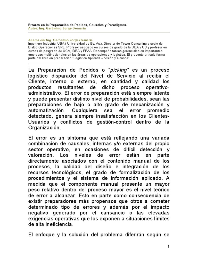 Errores en la Preparación de Pedidos | PDF | Logística | Planificación