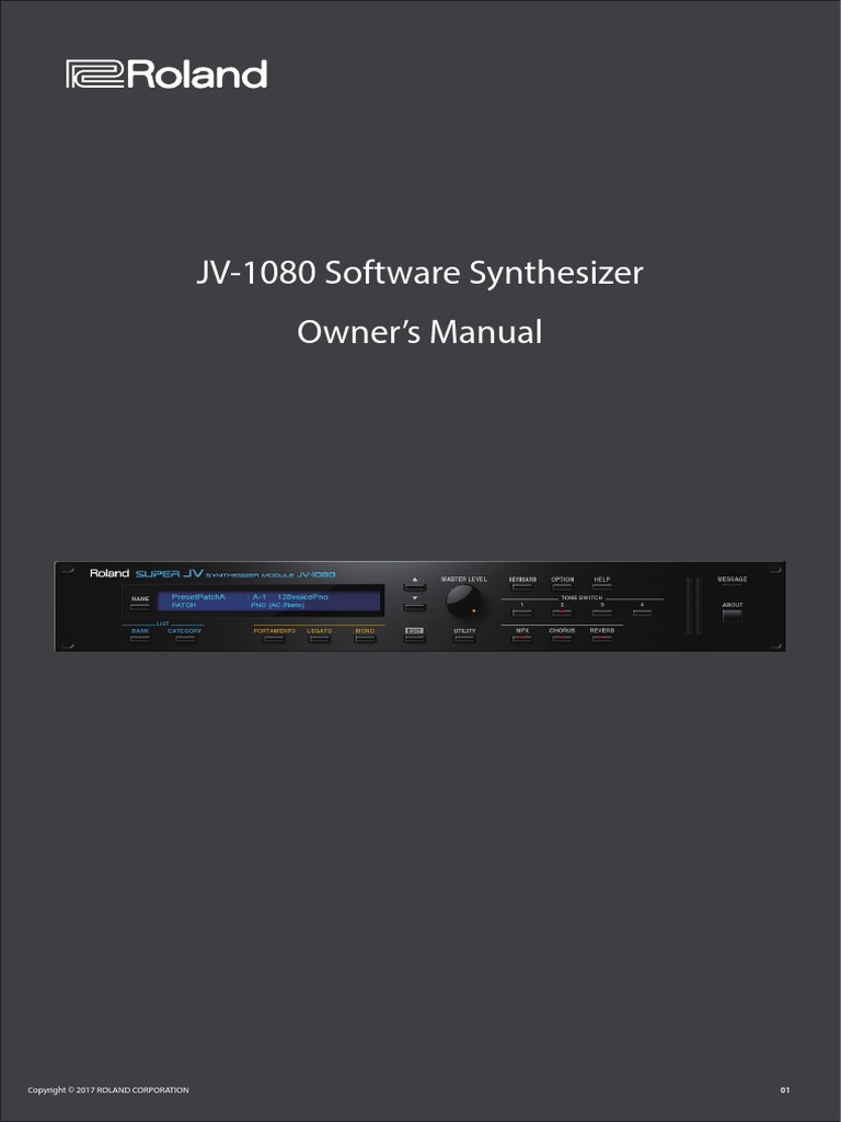 Jv 1080 Manual E Synthesizer Sound Technology