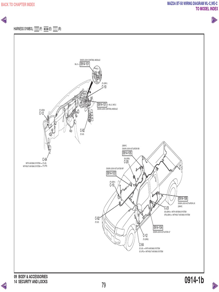 Mazda Bt50 WL C & We C Wiring Diagram f198!30!05l77 PDF