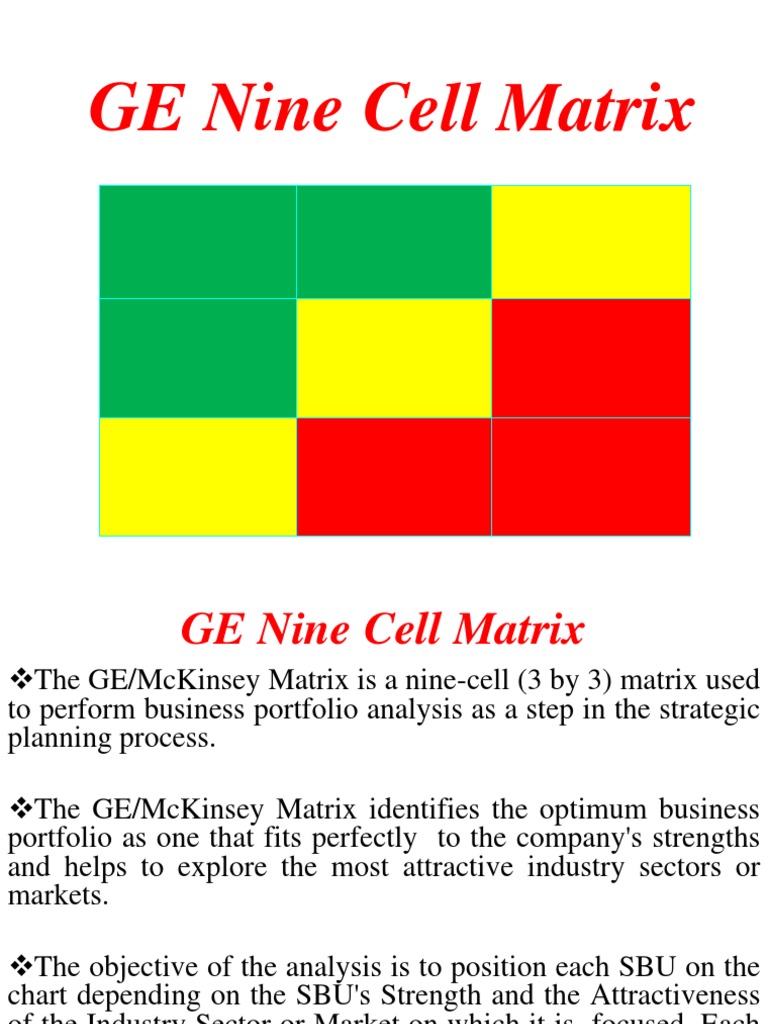 GE Nine Cell Matrix | PDF | Business | Market (Economics)