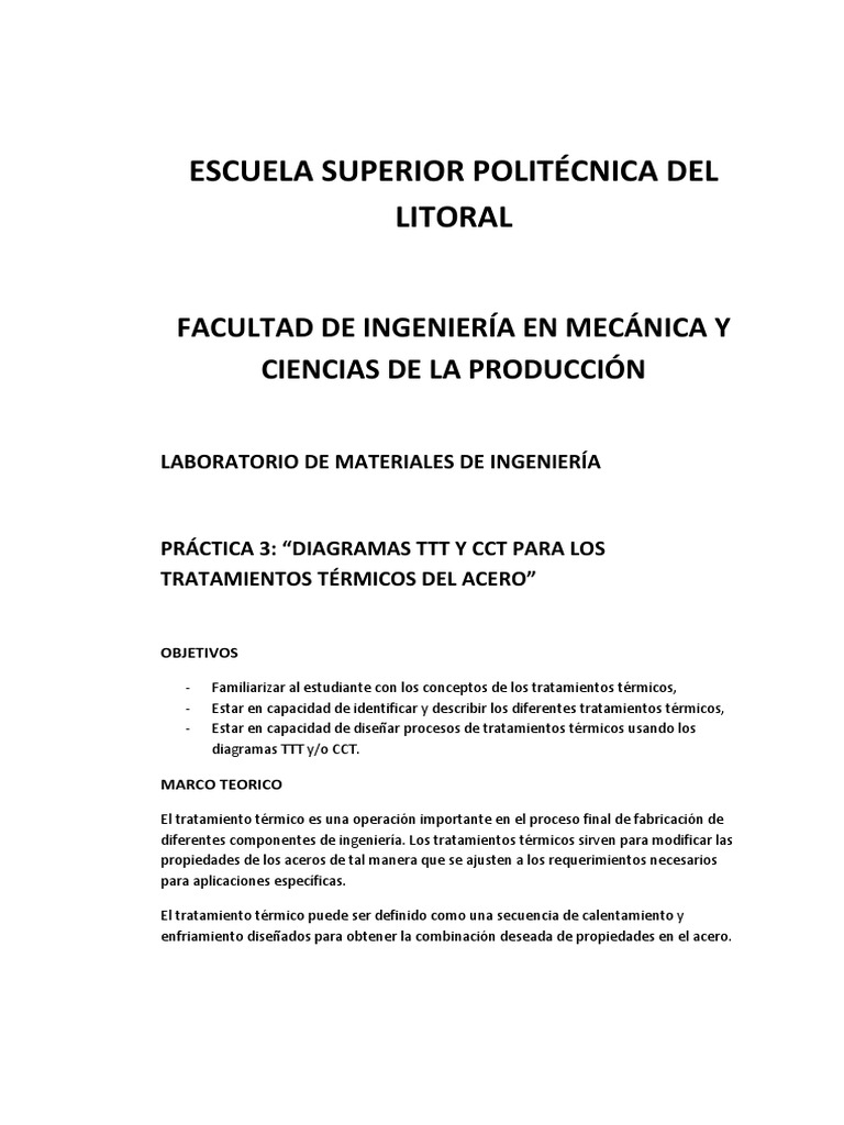 Diagramas TTT y CCT en Tratamientos Térmicos | PDF | Tratamiento a base ...