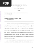 Iowa Supreme Court Order