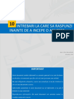 10 Intrebari La Care Sa Raspunzi Inainte de A Incepe o Afacere PDF