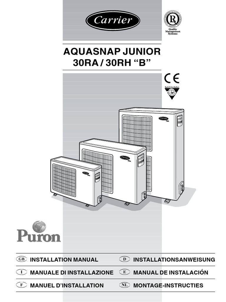 Installation Manual Carrier 30RA PDF, PDF, Air Conditioning