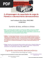 A ultrapassagem da capacidade de carga do Planeta e o decrescimento demoeconômico