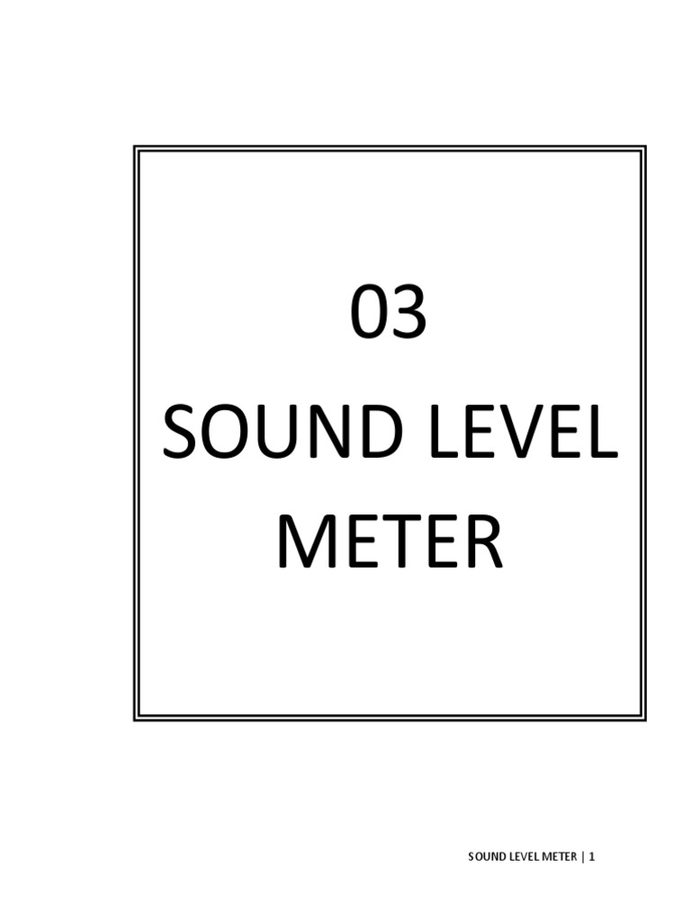 Cara Kerja Sound Level Meter | PDF
