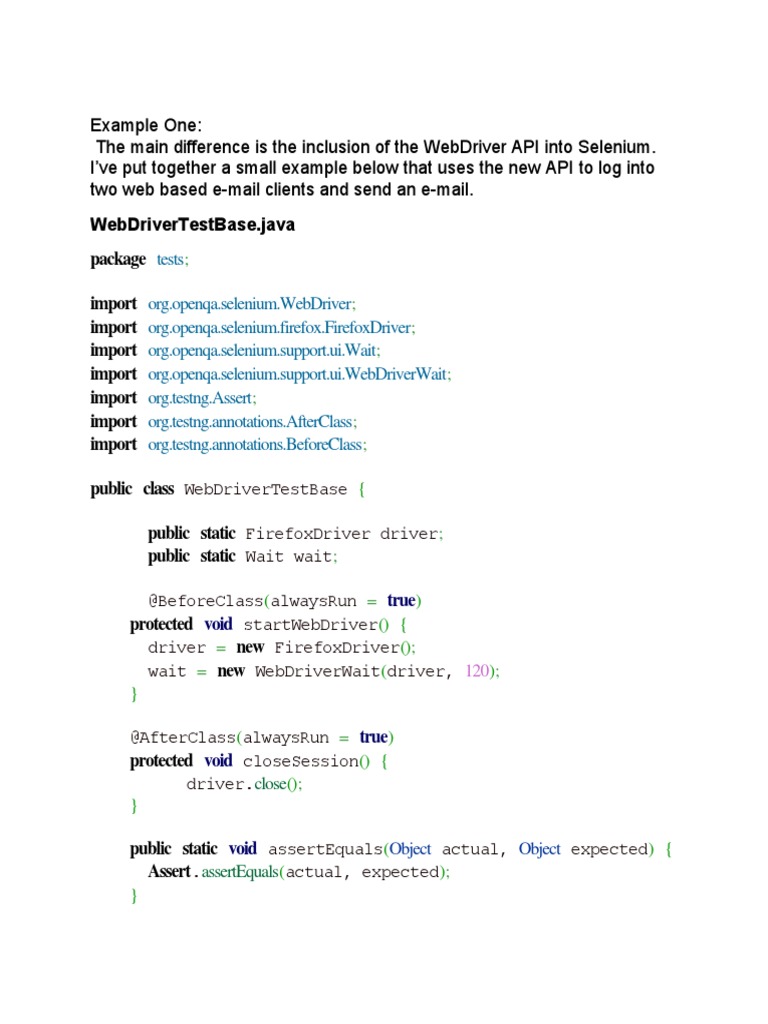 Selenium WebDriver Email Automation | PDF | Selenium (Software ...