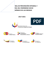 Plan Nacional de Prevención Integral y Control Del Fenómeno Socio Económico de Las Drogas 2017-2021 PDF