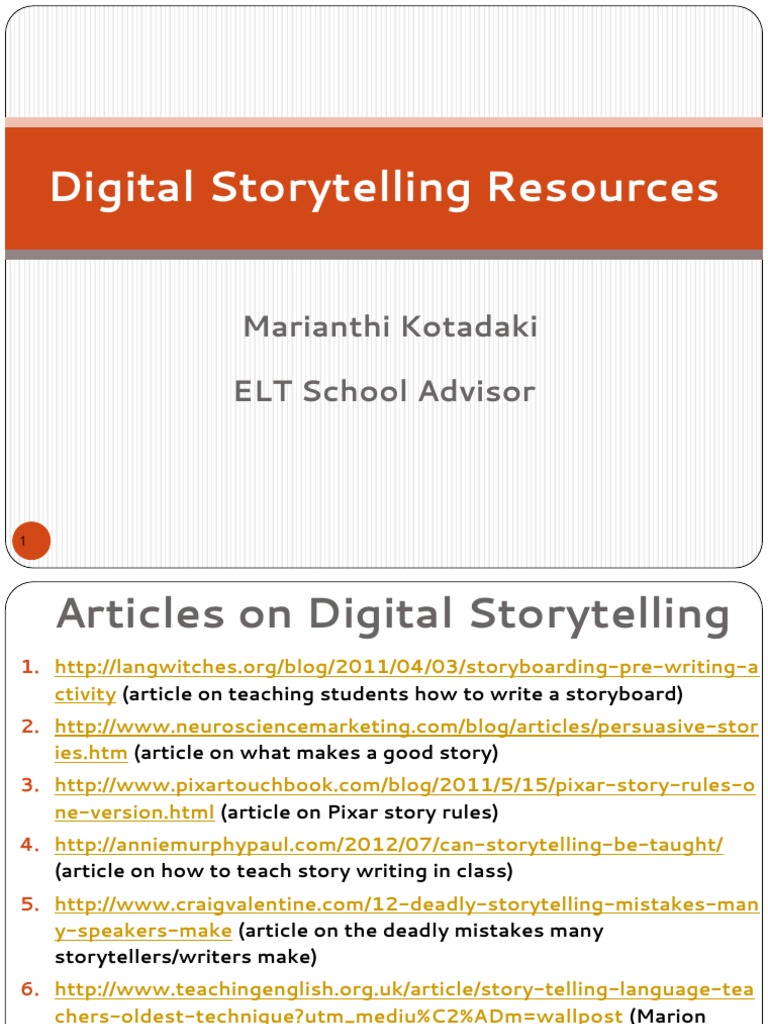 Digital Storytelling Resources Guide | PDF | World Wide Web | Internet ...