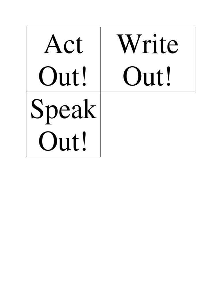 Act Out! Write Out! Speak Out! | PDF | Foreign Language Studies