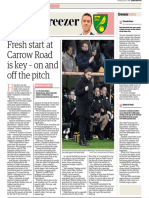 Fresh Start at Carrow Road Is Key - On and Off The Pitch: David Freezer