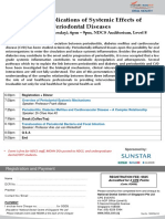 Oral-Systemic Lecture 31st Aug 2017 Clinical Implications of Systemic Effects of Periodontal Diseases