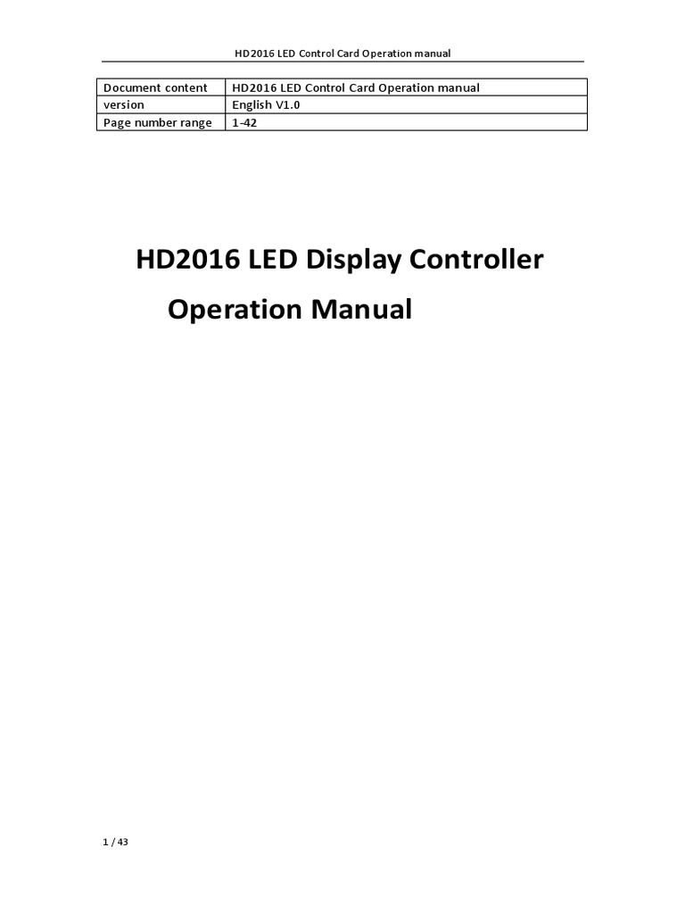 HD2016 LED Control Card Manual | PDF | Wi Fi | Wireless Lan