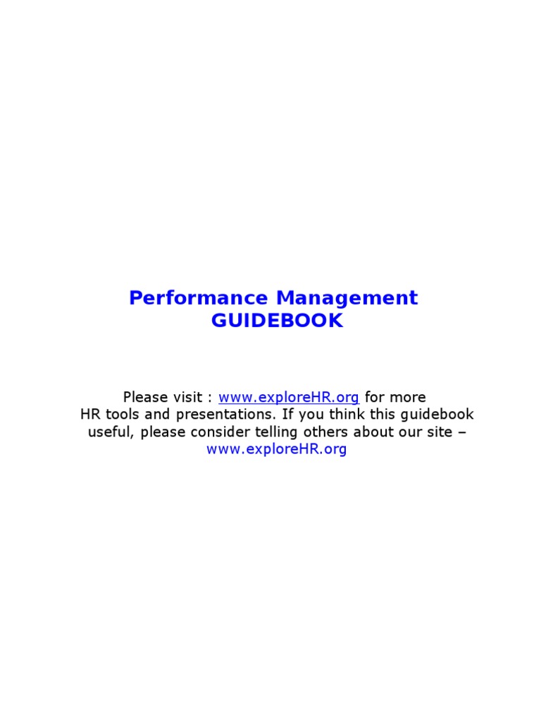 Performance Appraisal Guidebook | PDF