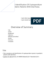 Prevalence and Identification of Crytosporidium Species in Paediatric Patients With Diarrhoea