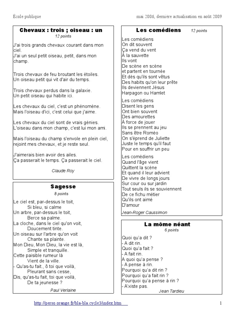 L Oiseau Du Colorado Poésie A Imprimer Poesies | PDF | La nature