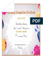 Drawing Competition Certificate