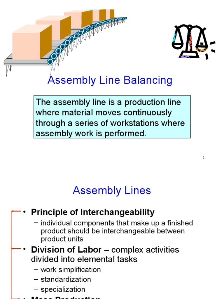 Assembly Line Balancing PDF Division Of Labour Operations Management