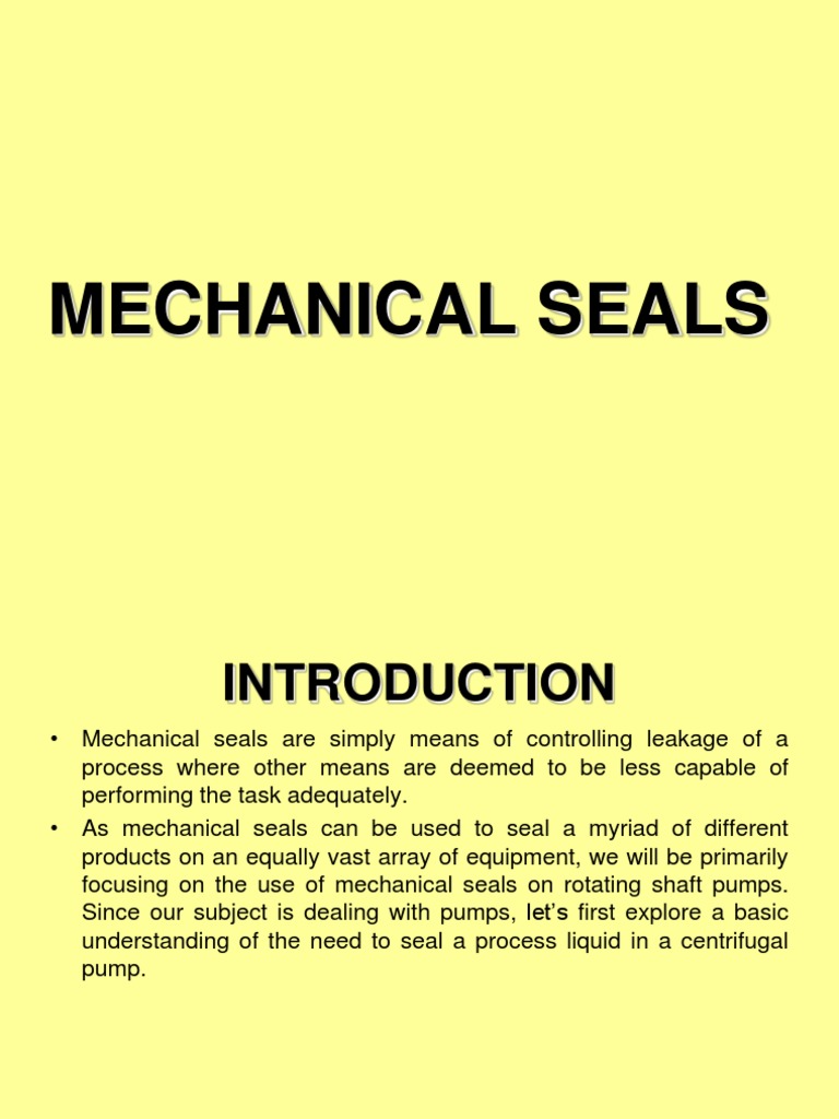 Session-6 - Mechanical Seals | PDF | Pump | Mechanical Engineering