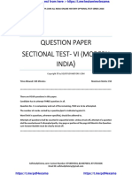 Question Paper Sectional Test-Vi (Modern India