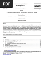 Ant Colony Optimization: Introduction and Recent Trends: Christian Blum