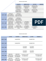 Lunes Martes Miercoles Jueves Viernes: Horarios Segundo Semestre