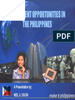 Investment Opportunities in The Philippines: A Presentation By: Neil U. Sison