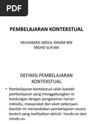 Pembelajaran Kontekstual 1 Pdf