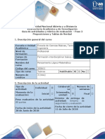 Guía de Actividades y Rúbrica de Evaluación - Paso 2 Proposiciones y Tablas de Verdad PDF