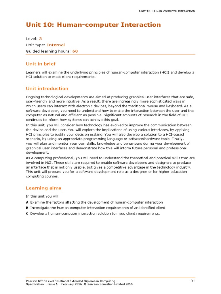 Unit 10 Human-Computer Interaction Spec PDF | PDF | Human–Computer ...