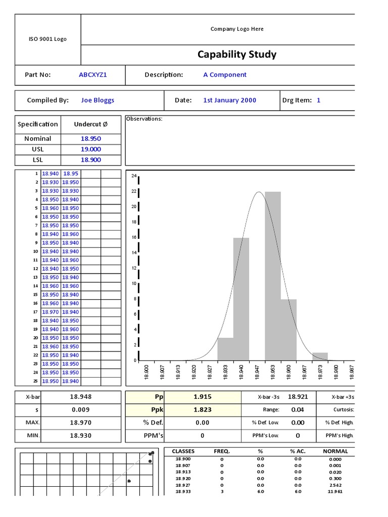 Capability Study Template PDF Business