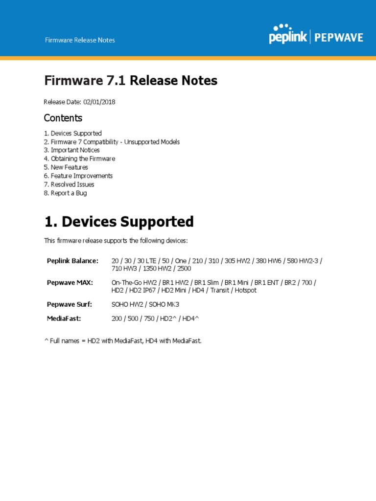 Peplink Firmware 7.1 Release Notes | PDF | Internet Architecture ...
