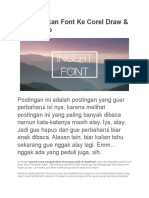 Memasukkan Font Ke Corel Draw