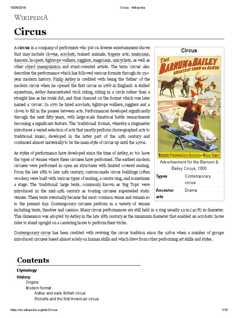 Circus Pdf Circus Exhibitions