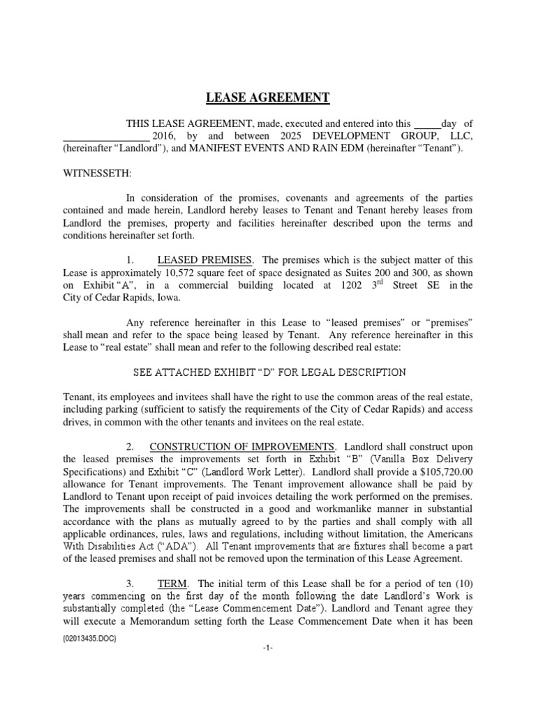 10-Year Lease Agreement for 2025 | PDF | Lease | Leasehold Estate