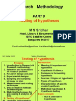 Research Methodology: Testing of Hypotheses