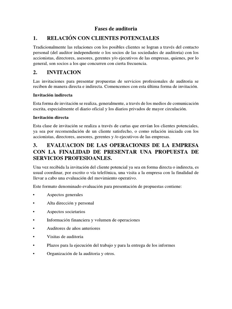 Fases Clave en la Auditoría Financiera | PDF | Auditoría | Contralor