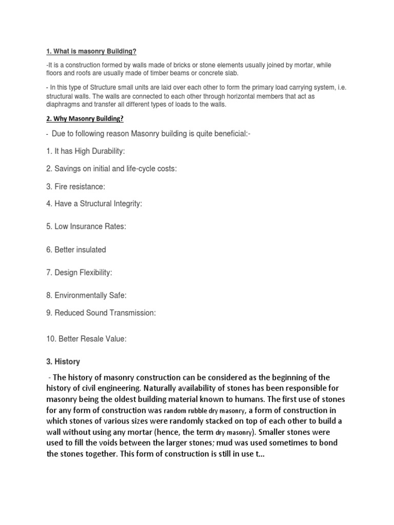 Masonry Building | PDF